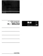 Icom IC-M600 Instruction Manual preview