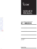 Предварительный просмотр 1 страницы Icom IC-M604 Service Manual