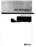 Предварительный просмотр 1 страницы Icom IC-M700TY Instruction Manual