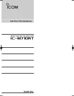 Icom IC-M710RT Instruction Manual предпросмотр