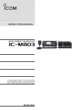 Icom IC-M803 Instruction Manual предпросмотр