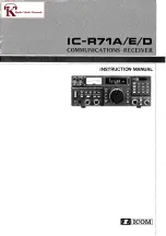 Предварительный просмотр 1 страницы Icom IC-R71A Instruction Manual