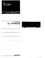 Preview for 1 page of Icom IC-RP4020 Instruction Manual