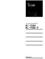 Preview for 1 page of Icom IC-T2E-T Service Manual