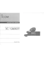 Preview for 1 page of Icom IC-U810T Instruction Manual