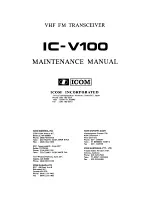 Предварительный просмотр 1 страницы Icom IC-V100 Maintenance Manual