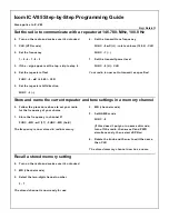 Preview for 1 page of Icom IC-V80 Step-By-Step Programming Manual