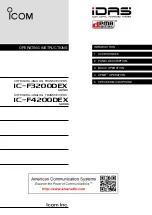 Preview for 1 page of Icom IDAS F3201DEX 14 Operating Instructions Manual