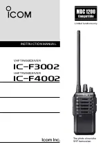 Предварительный просмотр 1 страницы Icom iF3002 Instruction Manual