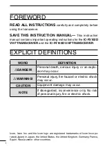 Preview for 2 page of Icom iF3102D Instruction Manual