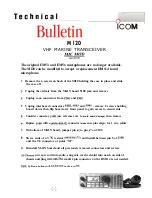 Предварительный просмотр 1 страницы Icom M120 Technical Bulletin