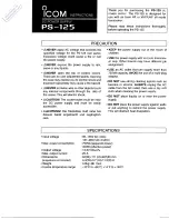 Preview for 1 page of Icom PS-125 Instruction Manual