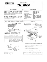 Icom PS-200 Instructions preview