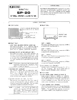 Предварительный просмотр 1 страницы Icom SP-20 Instructions