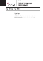 Предварительный просмотр 1 страницы Icom VHF IC-F50 Service  Manual Addendum