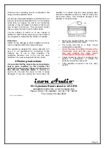 Предварительный просмотр 8 страницы icon Audio Stereo 40 MK III Instruction Manual