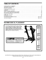 Preview for 2 page of ICON Health & Fitness GOLD'S GYM TRAINER 720 User Manual