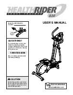 ICON Health & Fitness HEALTH RIDER 830 User Manual preview