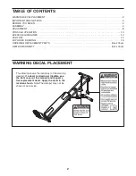 Preview for 2 page of ICON Health & Fitness . JMTBW10.0 User Manual