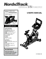 ICON Health & Fitness NordicTrack Commercial S15i Studio Cycle User Manual preview