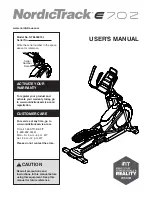 Preview for 1 page of ICON Health & Fitness NordicTrack E7.02 User Manual