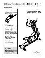 ICON Health & Fitness NordicTrack E8.0 User Manual preview
