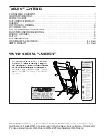 Предварительный просмотр 2 страницы ICON Health & Fitness NordicTrack Elite 1000 User Manual