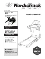 ICON Health & Fitness NordicTrack Elite 1400 User Manual preview