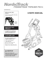 Preview for 1 page of ICON Health & Fitness NordicTrack Freestride Trainer FS14i User Manual