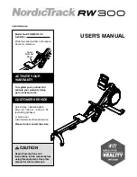 Preview for 1 page of ICON Health & Fitness NordicTrack RW300 User Manual