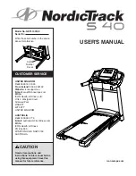 ICON Health & Fitness NordicTrack S 40 User Manual preview