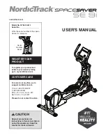 Preview for 1 page of ICON Health & Fitness NORDICTRACK SPACESAVER SE 9i User Manual