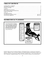 Preview for 2 page of ICON Health & Fitness NordicTrack SpaceSaver SE7i User Manual