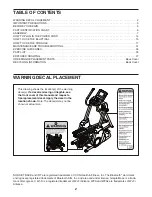 Preview for 2 page of ICON Health & Fitness NTEL71320-INT.0 User Manual