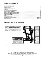 Предварительный просмотр 2 страницы ICON Health & Fitness NTL14114.0 User Manual