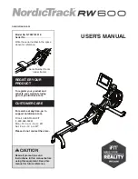 Preview for 1 page of ICON Health & Fitness NTRW10121.0 User Manual