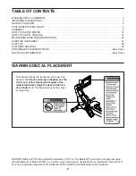 Preview for 2 page of ICON Health & Fitness NTRW15122-INT.4 User Manual