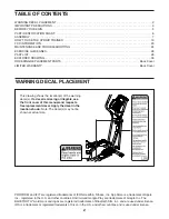 Предварительный просмотр 2 страницы ICON Health & Fitness PFEL03717.0 User Manual