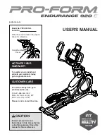 Preview for 1 page of ICON Health & Fitness PFEL51016.4 User Manual