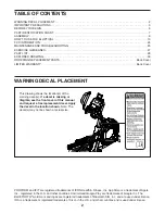 Preview for 2 page of ICON Health & Fitness PFEL51217.1 User Manual