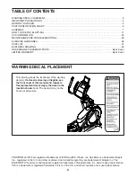 Preview for 2 page of ICON Health & Fitness PFEL55916.0 User Manual