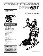 Preview for 1 page of ICON Health & Fitness PFEVEL71216.2 User Manual