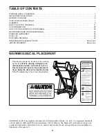 Preview for 2 page of ICON Health & Fitness PFTL12820.0 User Manual