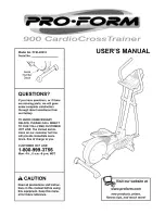 Предварительный просмотр 1 страницы ICON Health & Fitness PRO-FORM 900 CardioCrossTrainer User Manual