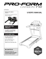 ICON Health & Fitness Pro-Form Carbon T10 User Manual preview
