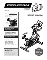 ICON Health & Fitness Pro-Form CBC PFEX39420.0 User Manual preview