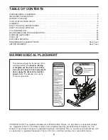 Предварительный просмотр 2 страницы ICON Health & Fitness Pro-Form CBC PFEX39420.0 User Manual