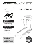ICON Health & Fitness Pro-Form City T7 User Manual preview