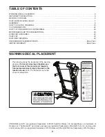 Preview for 2 page of ICON Health & Fitness Pro-Form City T7 User Manual