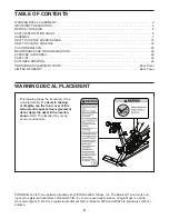 Preview for 2 page of ICON Health & Fitness PRO-FORM CTC User Manual